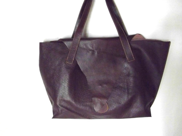 牛革製＜大型スタイリストBAG＞こげ茶色の大きな肩掛けバッグ トート 