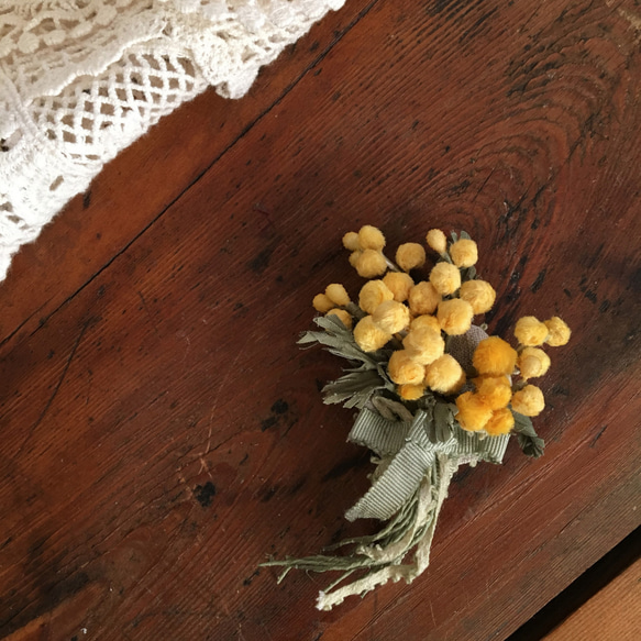 布花コサージュ　ミモザの花束（大） 3枚目の画像