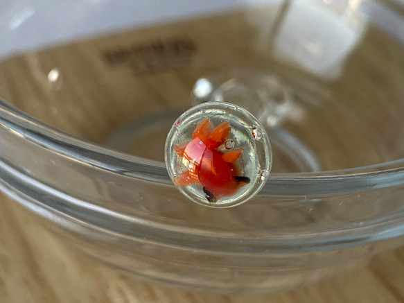 【再販】ガラスの赤い金魚のムリーニ・ミニスプーン 1枚目の画像