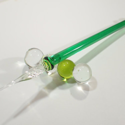 【新色】廉価版ガラスペン・新緑色軸（箱なし） 2枚目の画像
