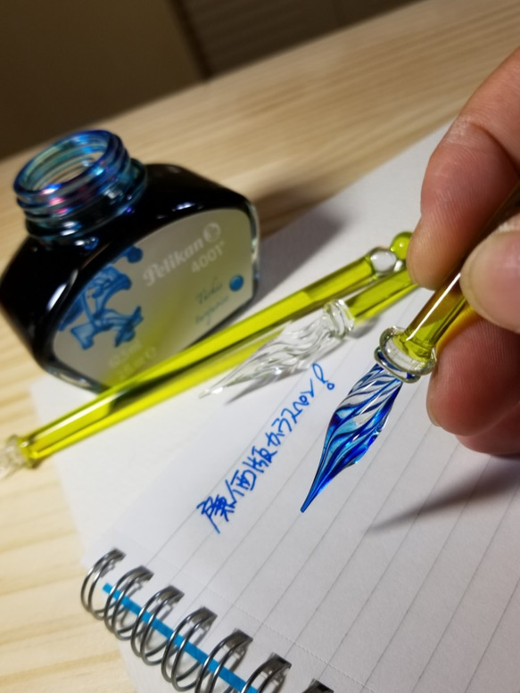 【新色】廉価版ガラスペン・薄黄色軸（箱なし） 1枚目の画像