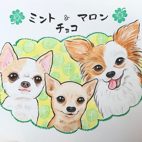 ペットの似顔絵、受付けております。 ♪ペット似顔絵♪優しいタッチでお描きします 絵画 shiroko 通販