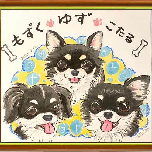 ペットの似顔絵、受付けております。 ペットB4サイズ（257x364）1名様