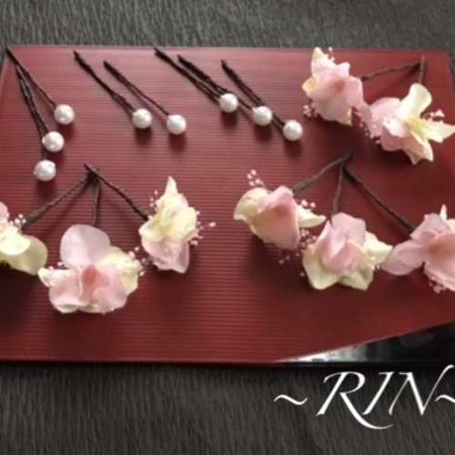 ラプンツェル 紫陽花 ヘッドパーツ 髪飾り パール かすみ草
