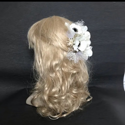 アネモネ　髪飾り  紫陽花   かすみ草  ホワイト系　ヘッドパーツ　卒業式 結婚式 成人式 6枚目の画像