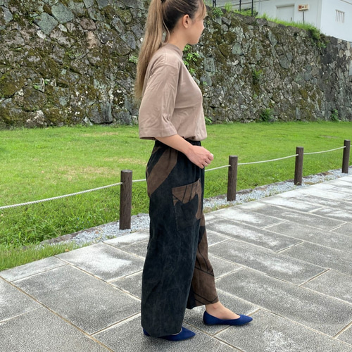 藍染め（79） ドメイド通販 古布リメイク ワイドパンツ
