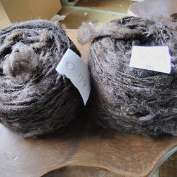 手紡ぎ毛糸　ニュージーランド産コリデール濃茶　87ｇ 1枚目の画像