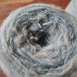 手紡ぎ毛糸　英国産ブルーフェースレスター　インディゴ染め73,5ｇ 2枚目の画像