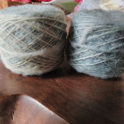 手紡ぎ毛糸　英国産ブルーフェースレスター　インディゴ染め2個で50ｇ 3枚目の画像