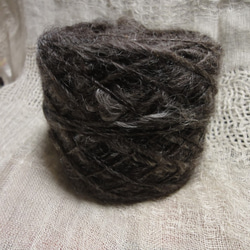 手紡ぎ毛糸　ニュージーランド産　チャコール　100ｇ 2枚目の画像