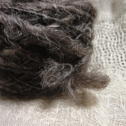 手紡ぎ毛糸　ニュージーランド産　チャコール　100ｇ 3枚目の画像