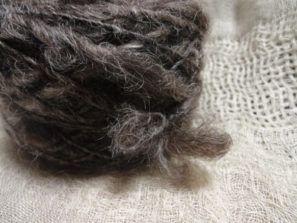 手紡ぎ毛糸　ニュージーランド産　チャコール　100ｇ 3枚目の画像