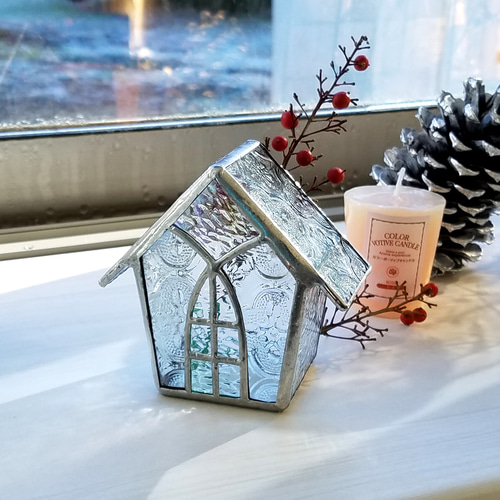 ｽﾃﾝﾄﾞｸﾞﾗｽ*+北欧の家*キャンドルホルダー+**オブジェ キャンドル