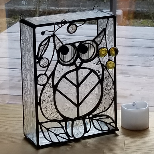 ライフォード社ステンドグラス ふくろうC梟フクロウ /グラスマスターズ