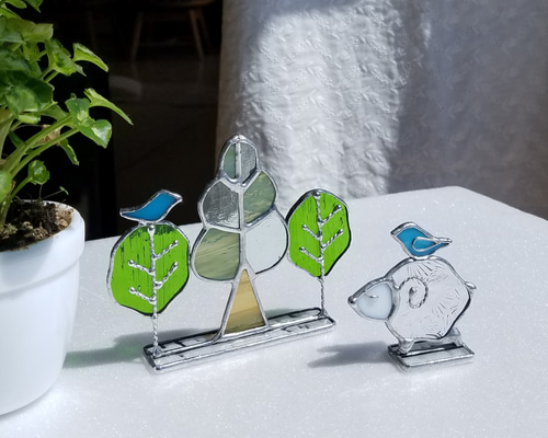 creema限定*+お散歩ひつじさんと青い鳥*+サンキャッチャー*+
