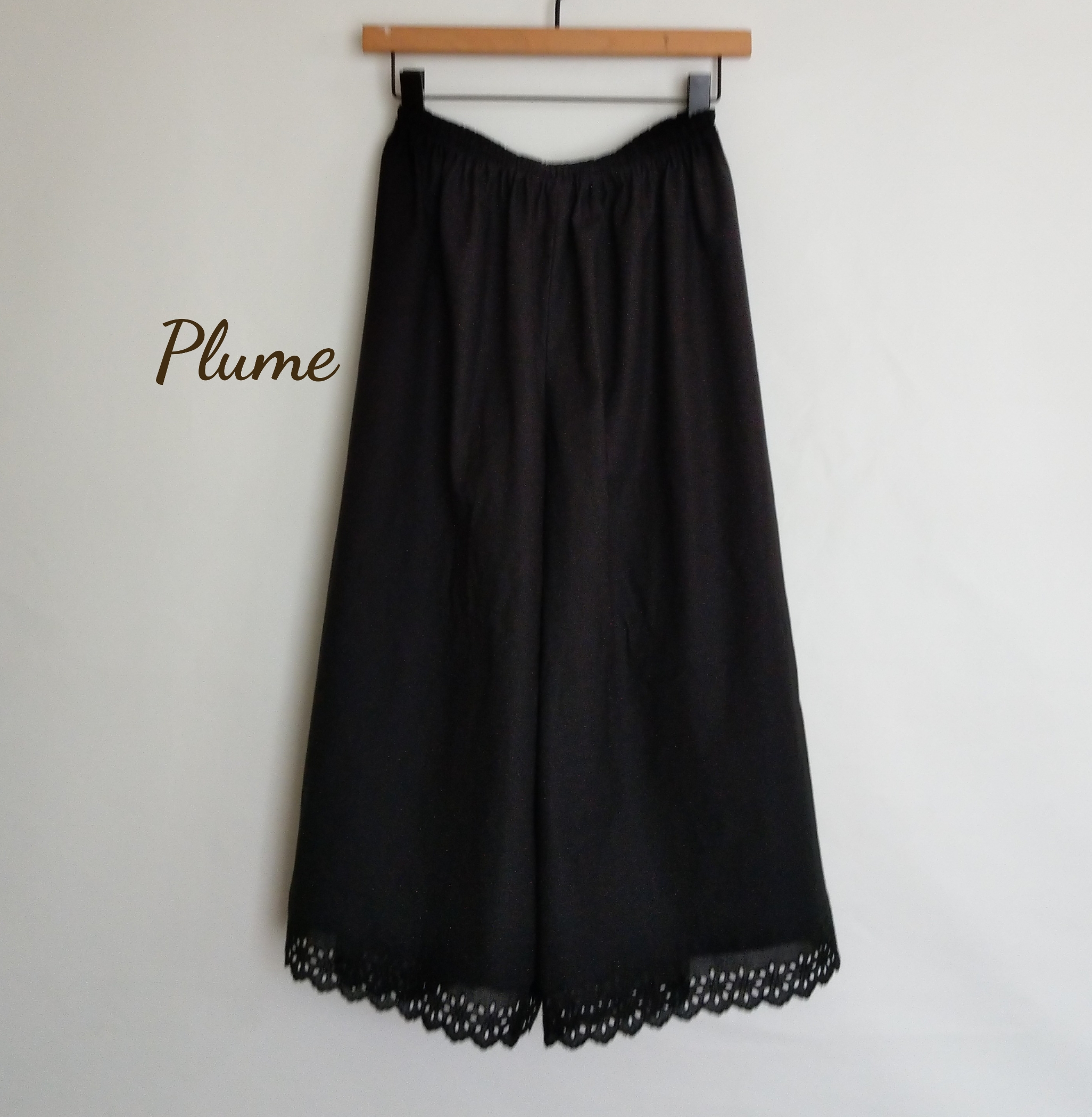 バルファスコットンレース　ペチパンツ yuni 黒