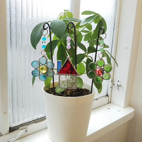 おうちとお花のガーデンピック（ビーズ付き） その他インテリア雑貨