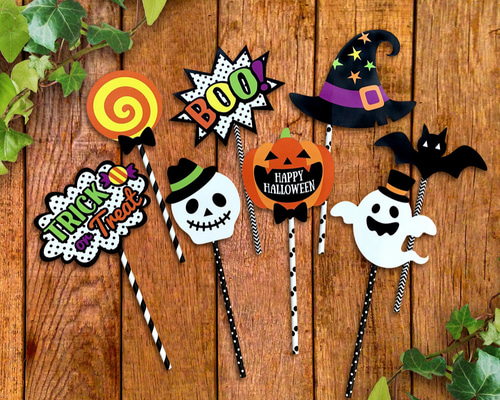 ハロウィン フォトプロップス 8本セット その他インテリア雑貨