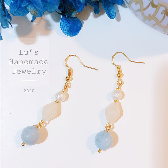 《Lu’s Handmade Jewelry》海藍寶耳環 第1張的照片