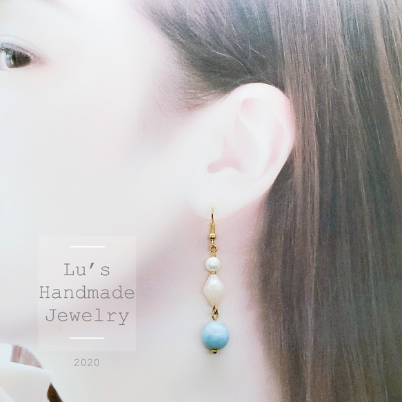 《Lu’s Handmade Jewelry》海藍寶耳環 第3張的照片