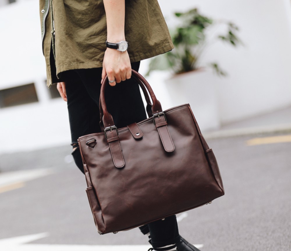 宅配便送料無料 革のトートバッグ（特大） タンニン鞣 シンプルDesign