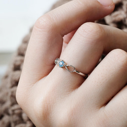 藍托帕石 Topaz 925純銀 戒指 無限永恆 友誼 11月誕生石 第2張的照片