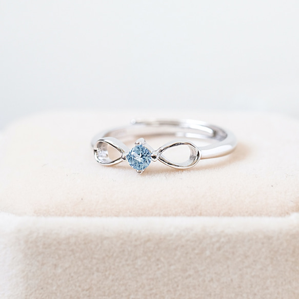 藍托帕石 Topaz 925純銀 戒指 無限永恆 友誼 11月誕生石 第3張的照片
