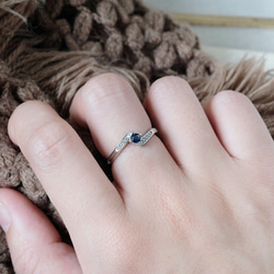 藍寶石 Sapphire 925純銀 戒指 交錯的美好 9月誕生石 第2張的照片