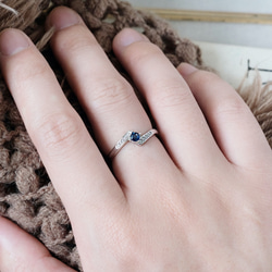 藍寶石 Sapphire 925純銀 戒指 交錯的美好 9月誕生石 第3張的照片