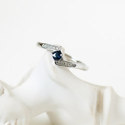 藍寶石 Sapphire 925純銀 戒指 交錯的美好 9月誕生石 第6張的照片
