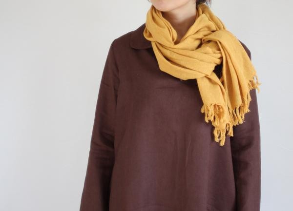 【即納】お散歩 紫外線・冷房対策★コットンリネンガーゼストールイエロー