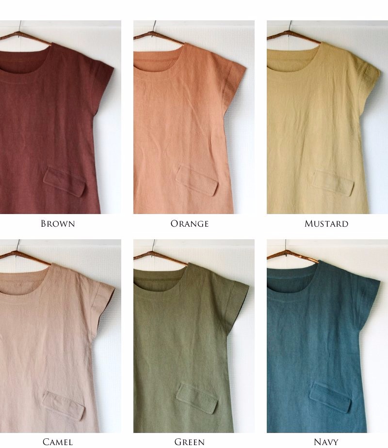 【在庫のみ販売】S-7Lコットンリネンフレンチスリーブワンピース