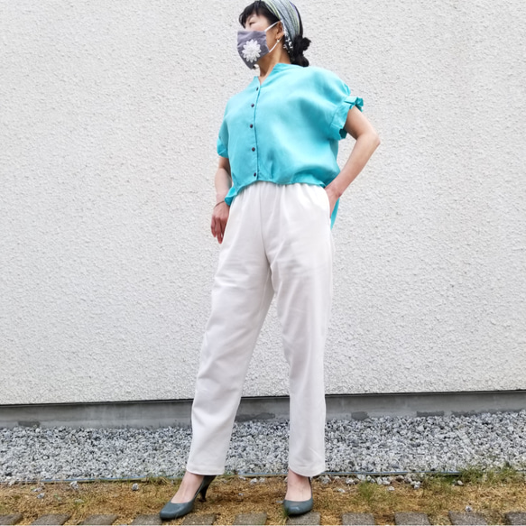 ハンドメイドリネンパンツ SOMETHING サムシング BALLOON WIDE リネンカーブパンツ