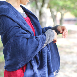 即納】冷房・紫外線対策に☆コットンリネン ダブルガーゼストール