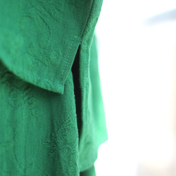 ■套裝 綠色■棉麻提花套頭衫+喇叭裙套裝 綠色 第4張的照片