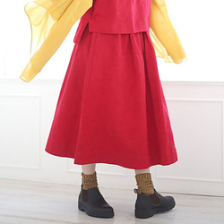 提花編織喇叭裙最大 M-7 L 尺寸提花編織紅色 第1張的照片