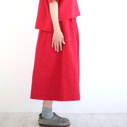 提花編織喇叭裙最大 M-7 L 尺寸提花編織紅色 第4張的照片