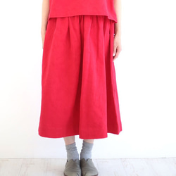 提花編織喇叭裙最大 M-7 L 尺寸提花編織紅色 第5張的照片