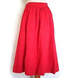 提花編織喇叭裙最大 M-7 L 尺寸提花編織紅色 第6張的照片