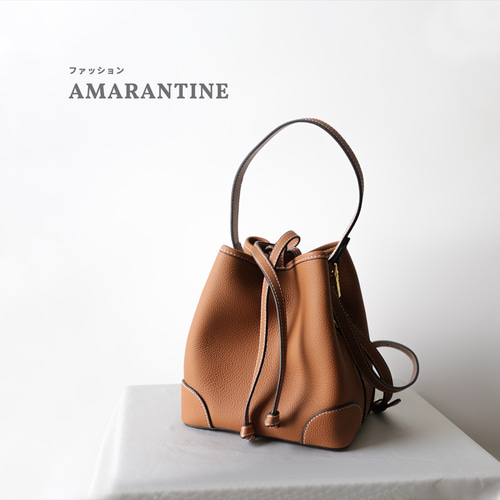 巾着バッグ牛革ショルダーバック手提げ斜め掛け 巾着バッグ Amarantine