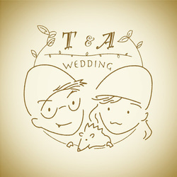 結婚式・ウェディングのオリジナルロゴ / かわいいシール付き /（ウェルカムボード・招待状・席次表などに！） 3枚目の画像