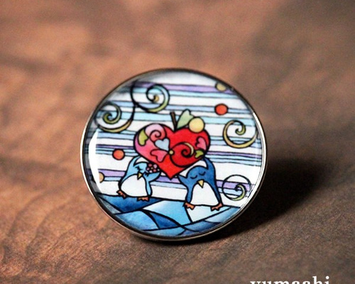 ピンズ ・ ピンバッチ 「ペンギン達のハートの果実」 ピンバッチ