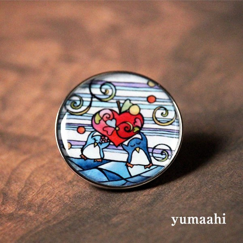 ピンズ ・ ピンバッチ 「ペンギン達のハートの果実」 ピンバッチ