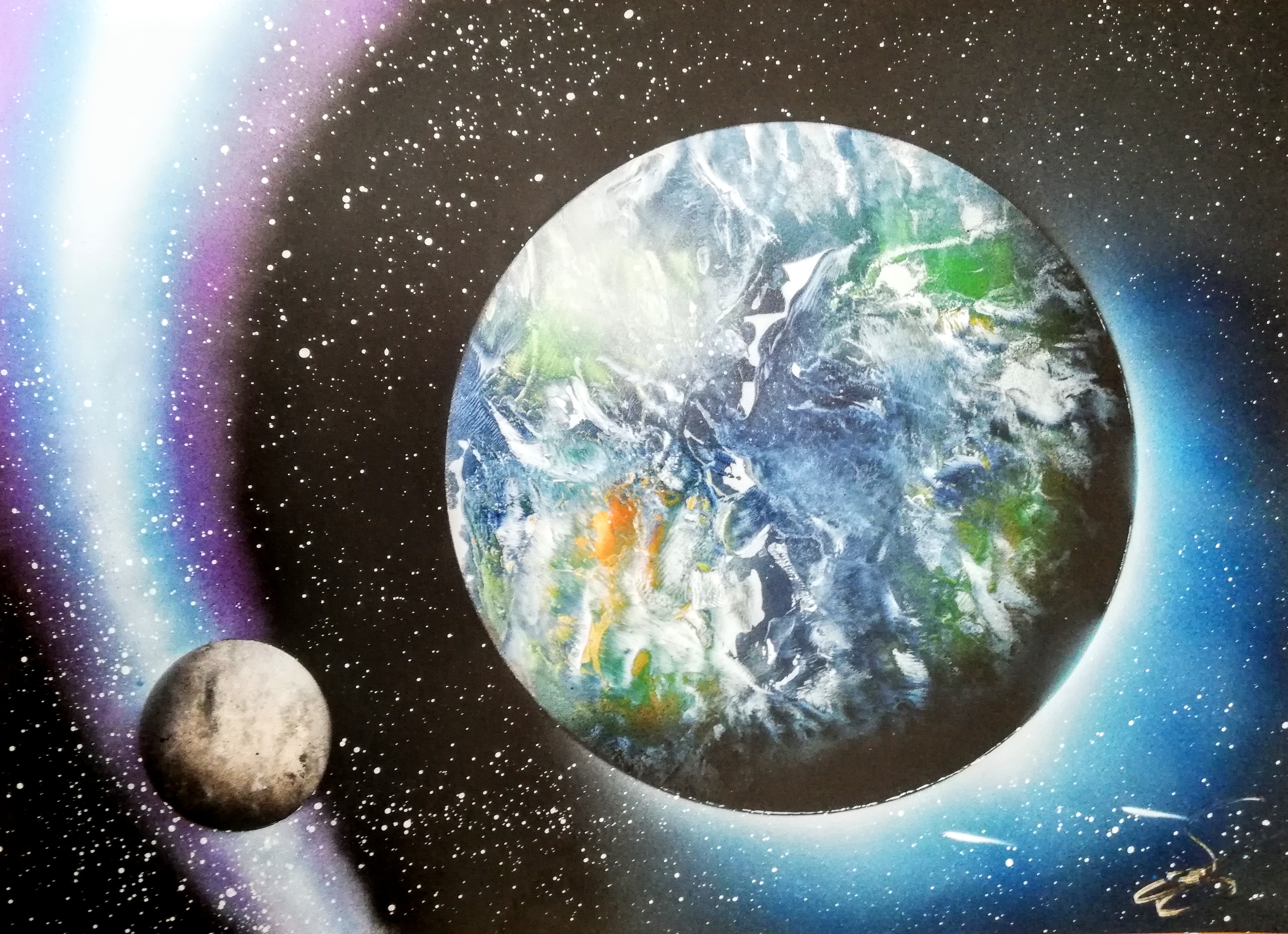 207.ピラミッドと宇宙からの眼。 ◆スプレーアート