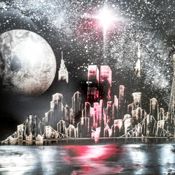 スプレーアート作品『Divine Cityscape』A3サイズ原画 80c2a2fdaeafdc8c8a5b44e27a48a9