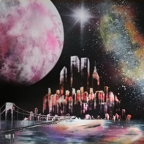 スプレーアート原画(時は満ちた) スプレーアート原画作品：3D