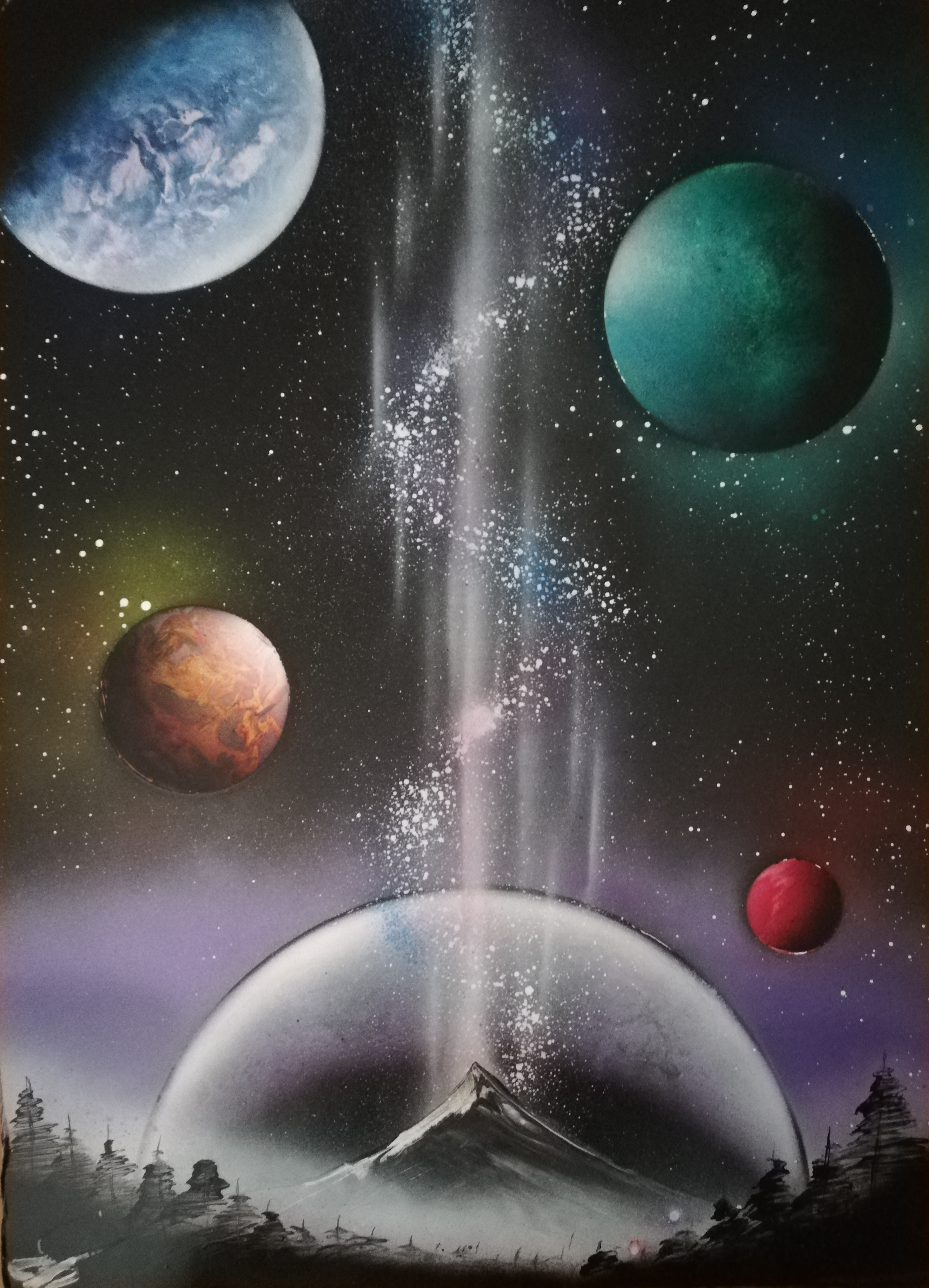 スプレーアート原画(時は満ちた) 期間限定値下げしました 『スプレーアート・エデン』さんの原画