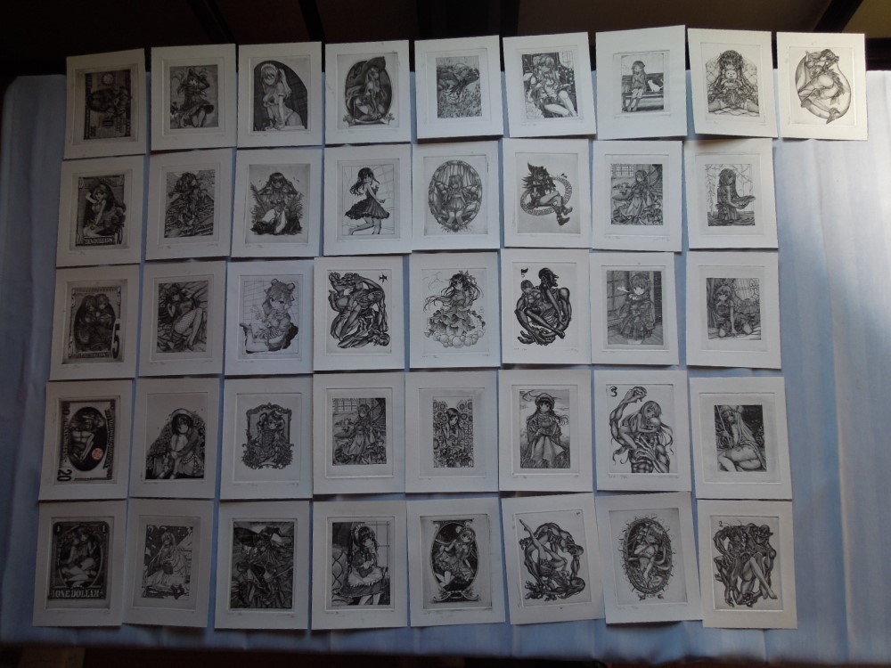 山本じん 銅版画 サイン 署名 掴まれ