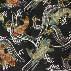 和柄好きの為のオーダーメイド京都西陣織×革  手帳型携帯ケース（鯉） 7枚目の画像
