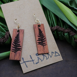 Kapa カパ柄 ハワイアンコア ハワイ ウッドピアス カーリーコア 14kgf